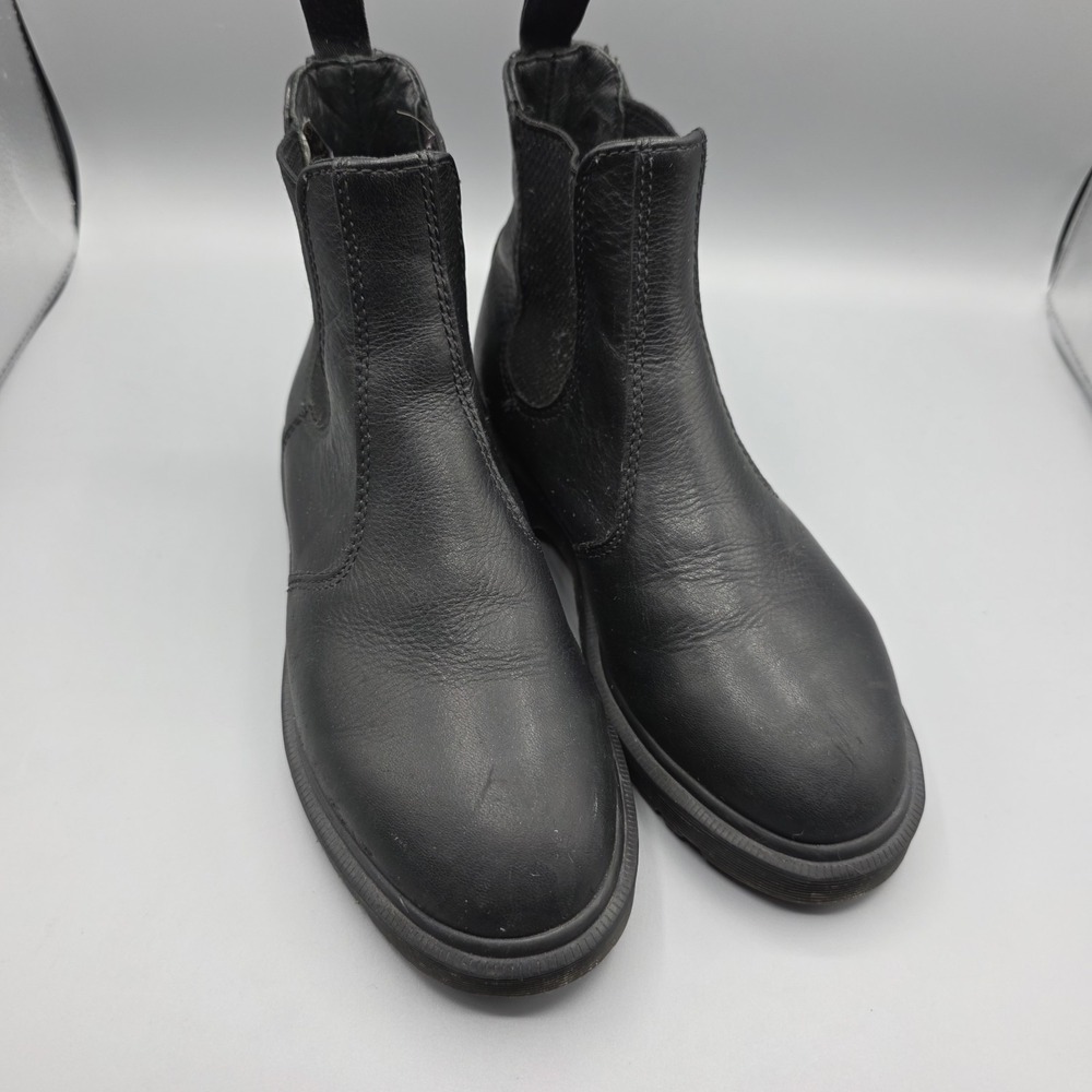 Dr Martens Chelsea Boots Womens 6 Mono Black Leather Pull On Punk Grunge Goth